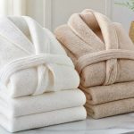 Folded premium cotton bathrobes