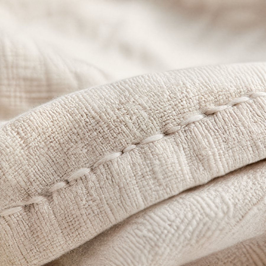 Close-up of premium woven cotton fabric texture
