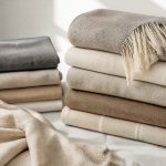 Folded home linen and cotton throws